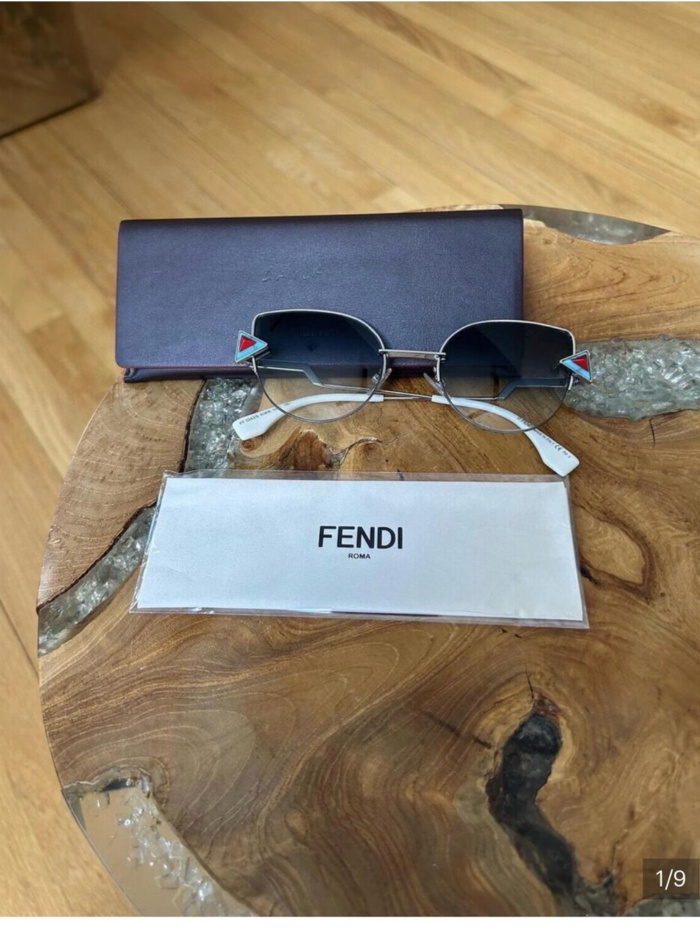 Fendi FF 0242/S Gradient Lens Sunglasses with Geometric Accents